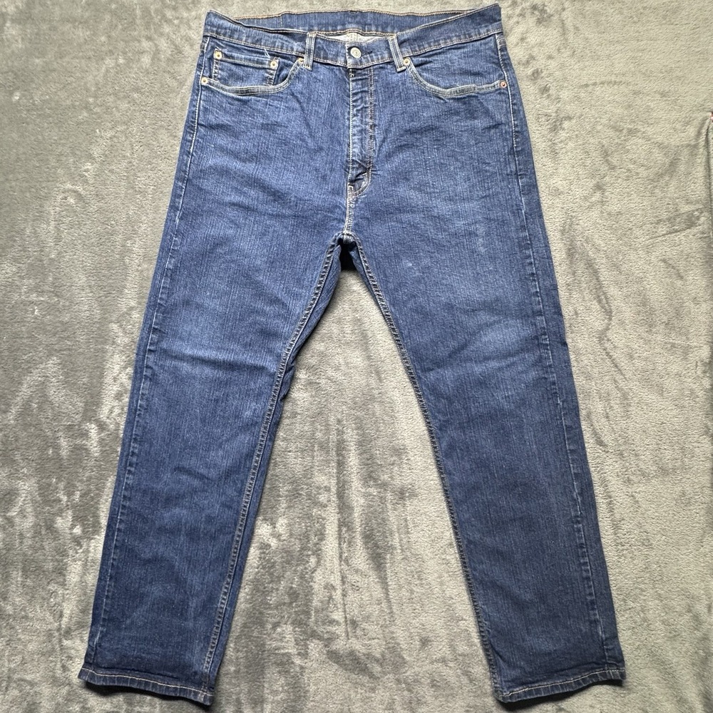 Levis‎ 505 Jeans Mens Blue Dark Wash Denim Cotton Size 36x30